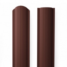 Металлический штакетник Rondo 129 Шоколадно-коричневый RAL 8017